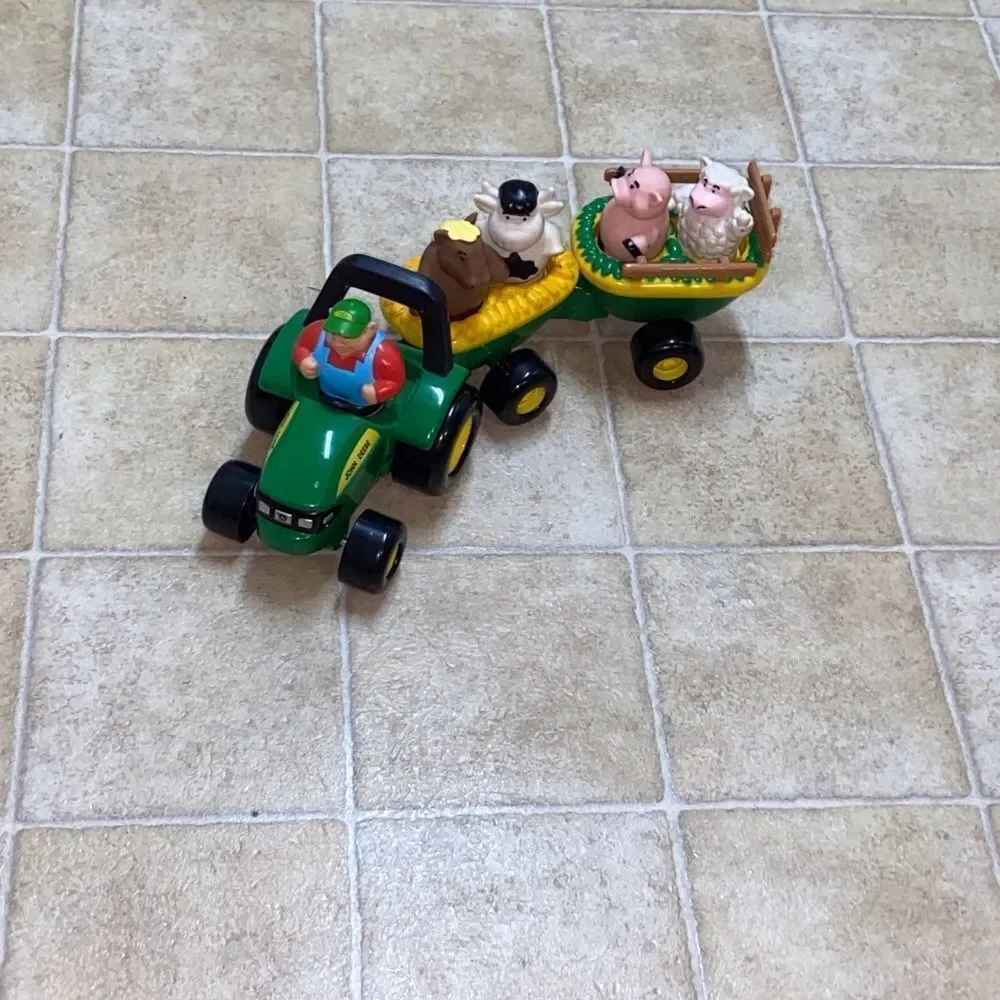 John Deere Green Tractor Toy with Farm Animals